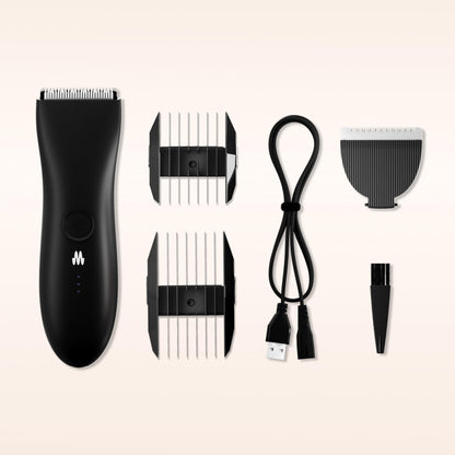 MERIDIAN The Trimmer Original - Body Hair Trimmer for Men, Electric Shaver for Pubic Hair, Chest, Legs & Bikini, Waterproof & Rechargeable, Sage