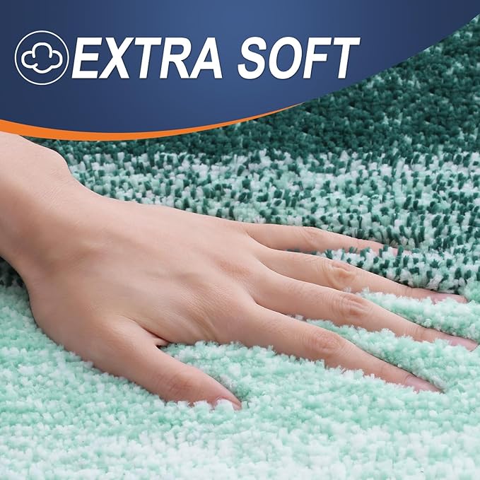 OLANLY Large Bathroom Rugs Mat 50x30, Extra Soft Absorbent Microfiber Bath Rugs, Rubber Backing, Quick Dry, Washable Bath Mat for Bathroom Floor, Tub and Shower, Home Decor Accessories, Blackish Green