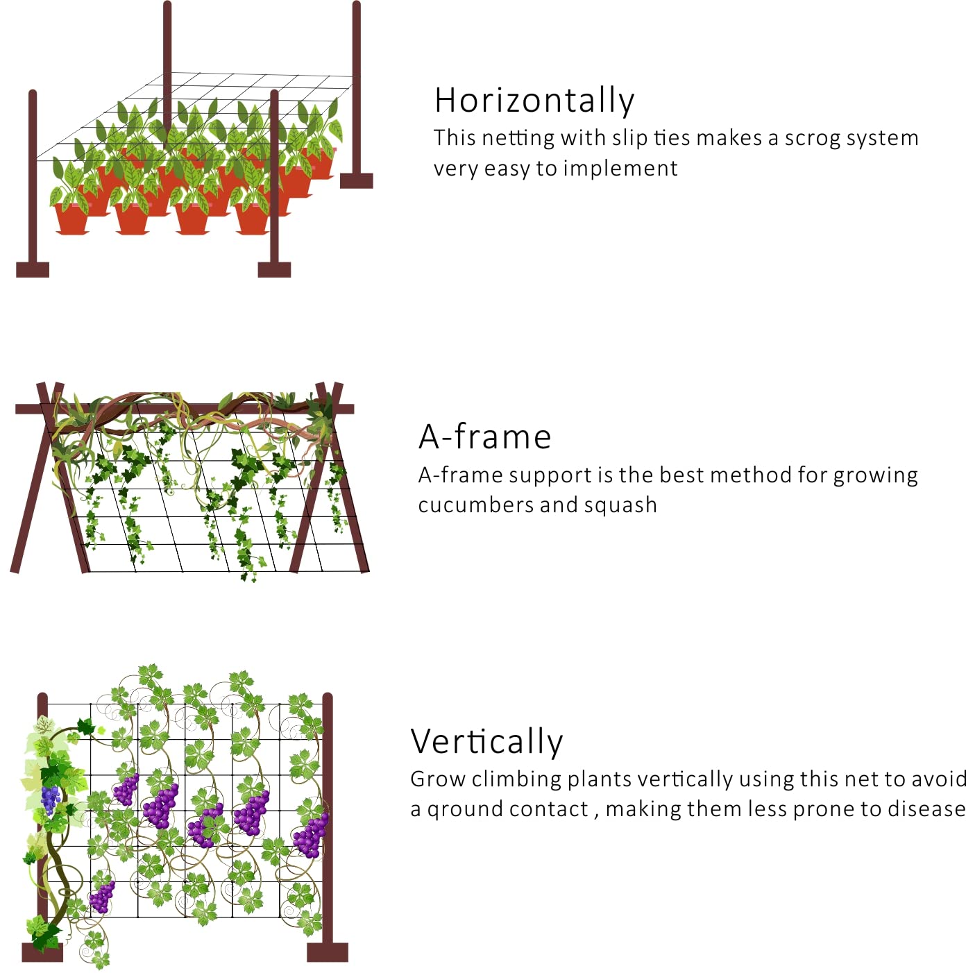 Toolazy Trellis Netting 59" x328' Green - Heavy Duty 6" Mesh Plant Support Net for Climbing Vegetables, Garden Trellis Roll for Tomato Cucumber Pea Bean Vine Grow Tent Scrog Hydroponic