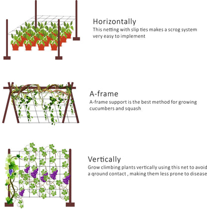 Toolazy Trellis Netting 47" x328' Green - Heavy Duty 6" Mesh Plant Support Net for Climbing Vegetables, Garden Trellis Roll for Tomato Cucumber Pea Bean Vine Grow Tent Scrog Hydroponic