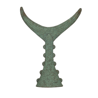Creative Co-Op Distressed Metal Tuna Tail Accent Decor, Aqua