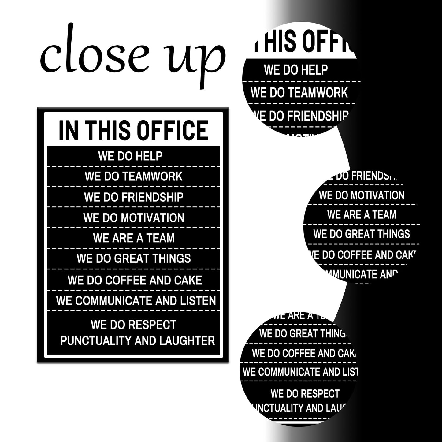YSPCSUN Inspirational Posters for Office, In This Office Teamwork Quote Canvas Poster Single Panel Wall Decor for Home Office Classroom, Framed Canvas Art, 24x18inch