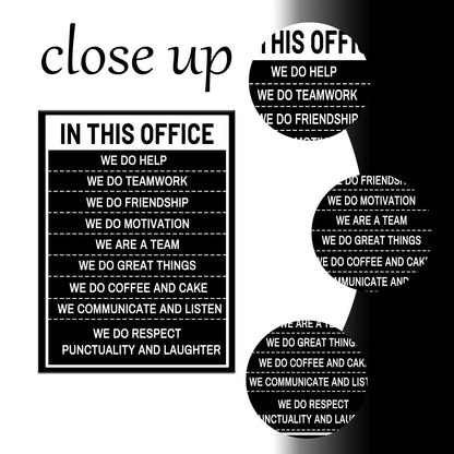 YSPCSUN Inspirational Posters for Office, In This Office Teamwork Quote Canvas Poster Single Panel Wall Decor for Home Office Classroom, Framed Canvas Art, 24x18inch