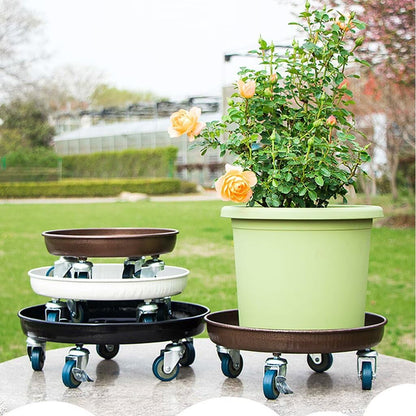 RIAMTGCX Rolling Plant Caddy Dolly with Wheels, 20" Heavy Duty Plant Stand on Casters for Planters, Wheeled Plant Roller Base for Indoor Outdoor Flower Pot, Bronze, 1 Pack