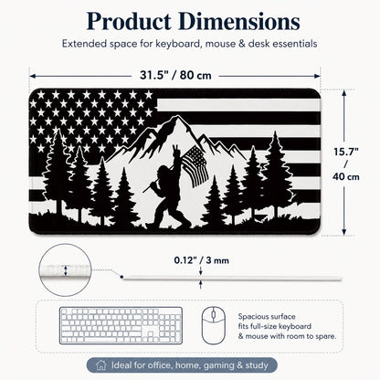 DOFQZ Bigfoot Sasquatch Camping Large Mouse Pad 31.5x15.7 Inch,M005