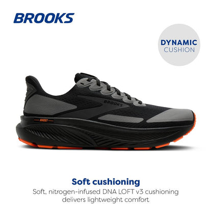 Brooks Women’s Ghost 17 Neutral Running Shoe - Black/Orange - 9.5 Medium