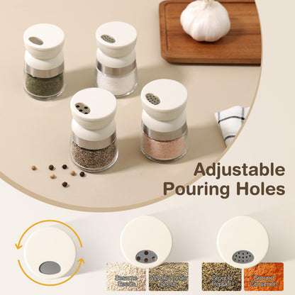 Vucchini Travel Salt and Pepper Shaker Set 4 Pcs Mini 1.28 Oz Spice Containers for Pocket, Lunch Box