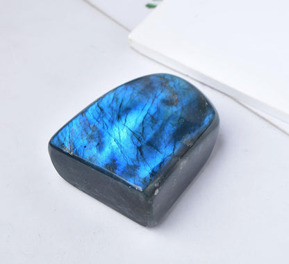 FZBHRO Large Labradorite Rock Polished Slab Block Healing Crystal Stone for Meditation Gift Home Decor 2.2-2.6 Pound
