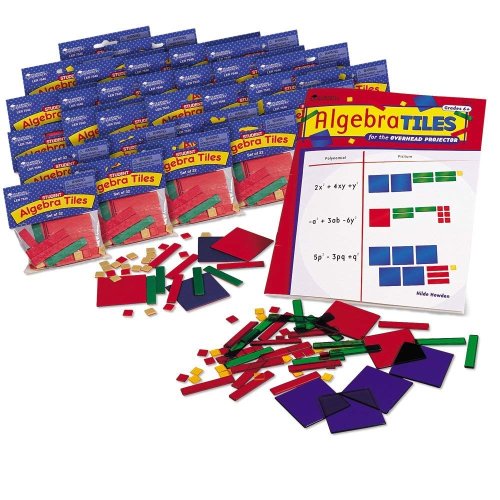 Learning Resources Algebra Tile Class Set and Magnetic Algebra Tiles Set