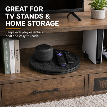 RHBLME 3 Pack Black Lazy Susan, 12 Inch Heavy Duty Rotating Swivel with Steel Ball Bearings Stand for Turntable, Monitor, TV, etc.