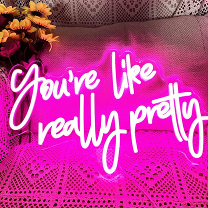 Hello Gorgeous Neon Sign Hello Beautiful Pink LED Neon Lights for Home Wedding Birthday Backdrop Bacelorette Party Wth Dimmable Switch(5V,16.5X10.6inches)
