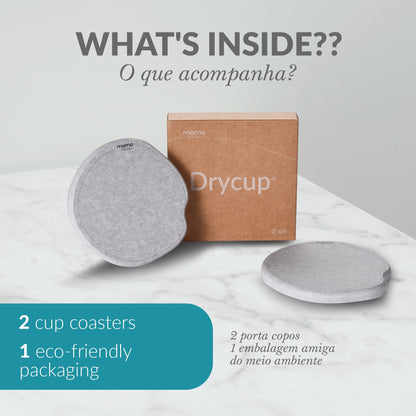Momo Lifestyle Coasters for Drinks Drycup Stone Coaster Ultra Absorbent Made of Diatomaceous Earth Ideal for Wooden and Coffee Table Non Scratch Condensation Drink Coasters (2 Pack)