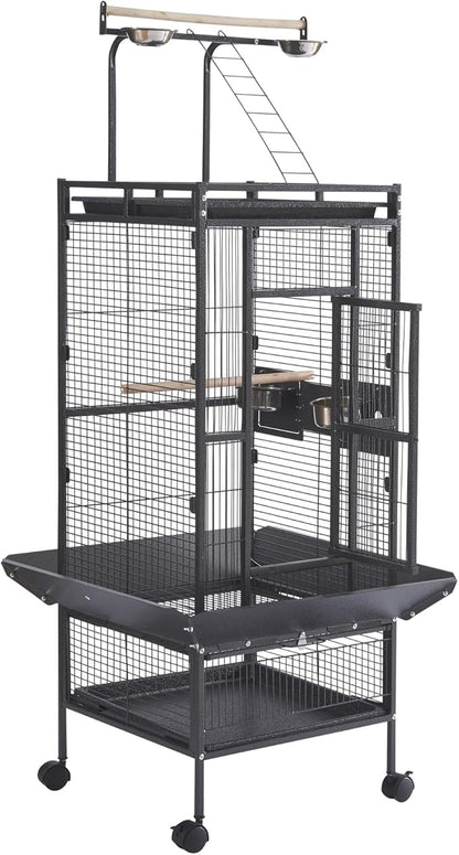 Panana Large Bird Cages Parrot Cage Wide Flight Metal Animal Cage for Budgie Parakeet Conure with Rolling Stand Wheels (61 inch Height)