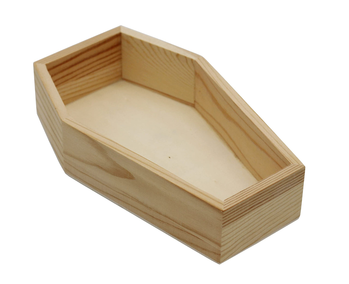 Creative Hobbies Pack of 3 of Unfinished Wood Coffin Trays - 8 Inch Coffin Shaped Serving Tray Box, Ready to Paint, Great for Candy, Keys, Candles - Perfect Halloween Craft for Kids