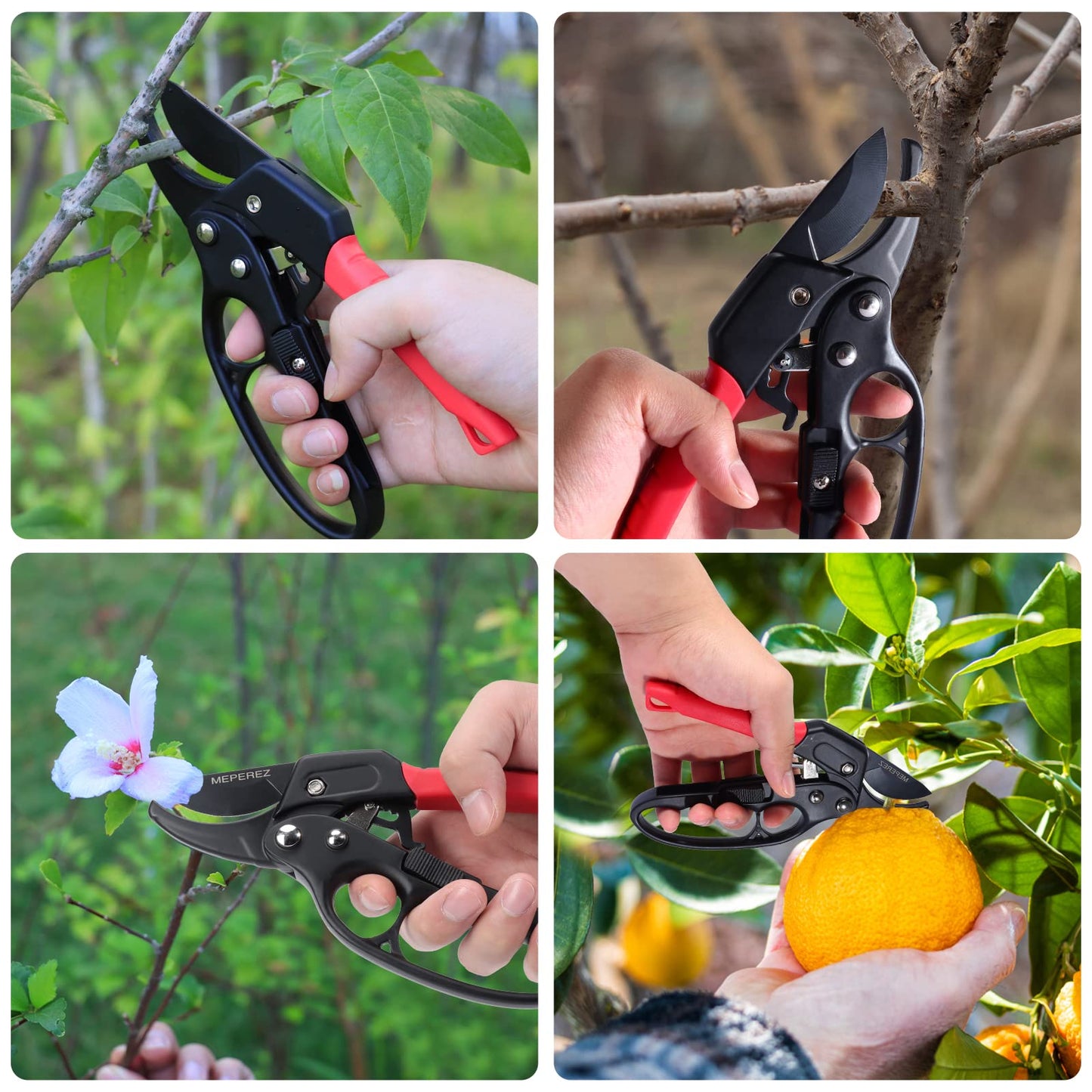 MEPEREZ Premium German-Made Pruning Shears – Ergonomic, Heavy-Duty Hand Pruners Designed for Precision Cutting of Plants; Ideal for Gardeners and Individuals with Arthritis or Reduced Hand Strength