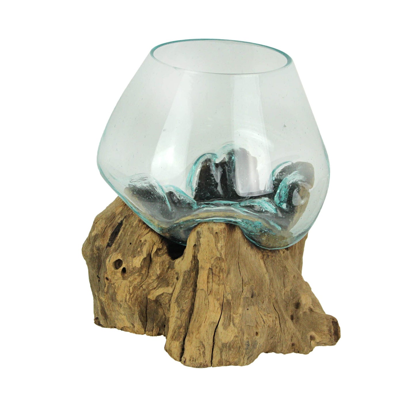 Chesapeake Bay Medium Glass Bowl On Driftwood
