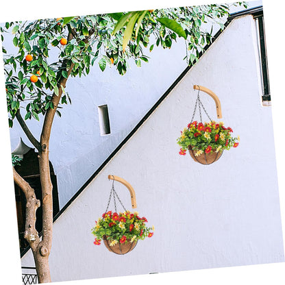 Abaodam 2pcs Indoor Outdoor Plant Hangers Wall Hooks Solid Wooden Hooks for Hanging Plants Decorative for Garden Patio