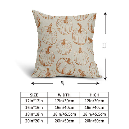 Aytipun Fall Pillow Covers 20x20 Set of 2 Burnt Orange Pumpkin Autumn Harvest Decorative Pillowcases Outdoor Throw Cushion Case Sofa Couch Bed Decor