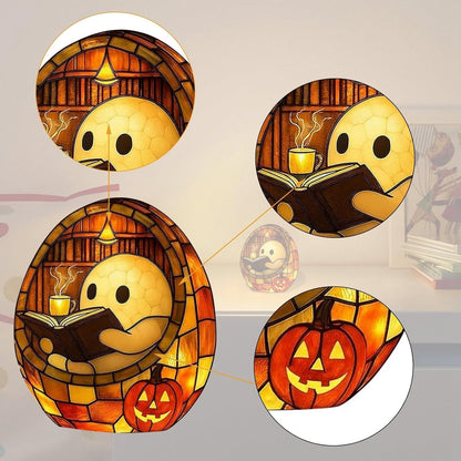 Generic Ghost Bubble Bath Lamp And Reading Book Night Light For Halloween Christmas Decor, Soft Silicone LED Lamp For Bathroom Bedroom Party Gift (2pcs)