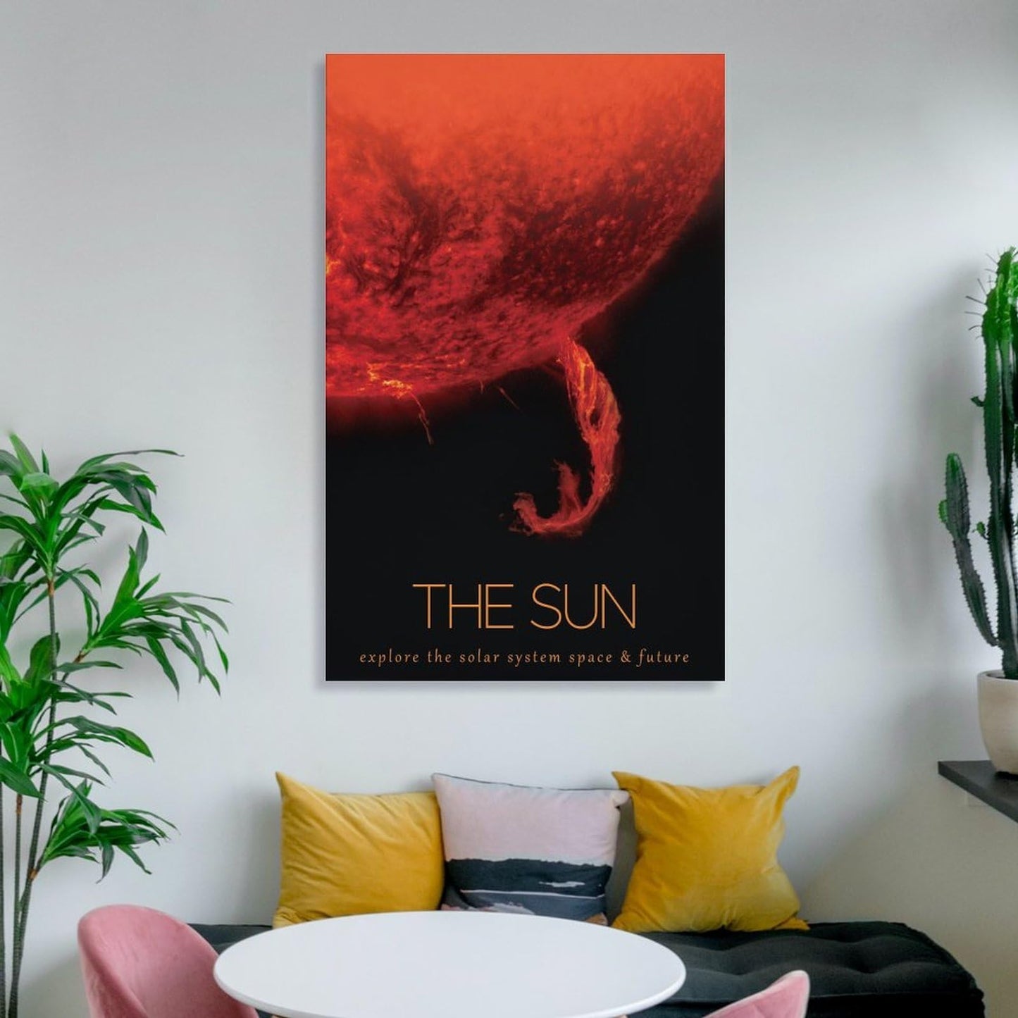 LGDSBHH Minimalist The Sun Solar System Canvas Wall Art - Educational Space Star Poster - Science Classroom & Kids Bedroom Decor - 12x18 Inch (Unframed)