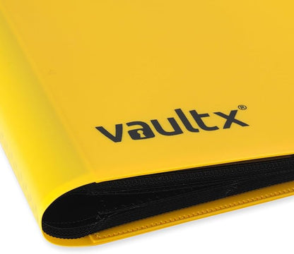 Vault X 9 Pocket Standard Strap Binder, Holds 360 Trading Cards in 20 Side-Loading Pages (Yellow)