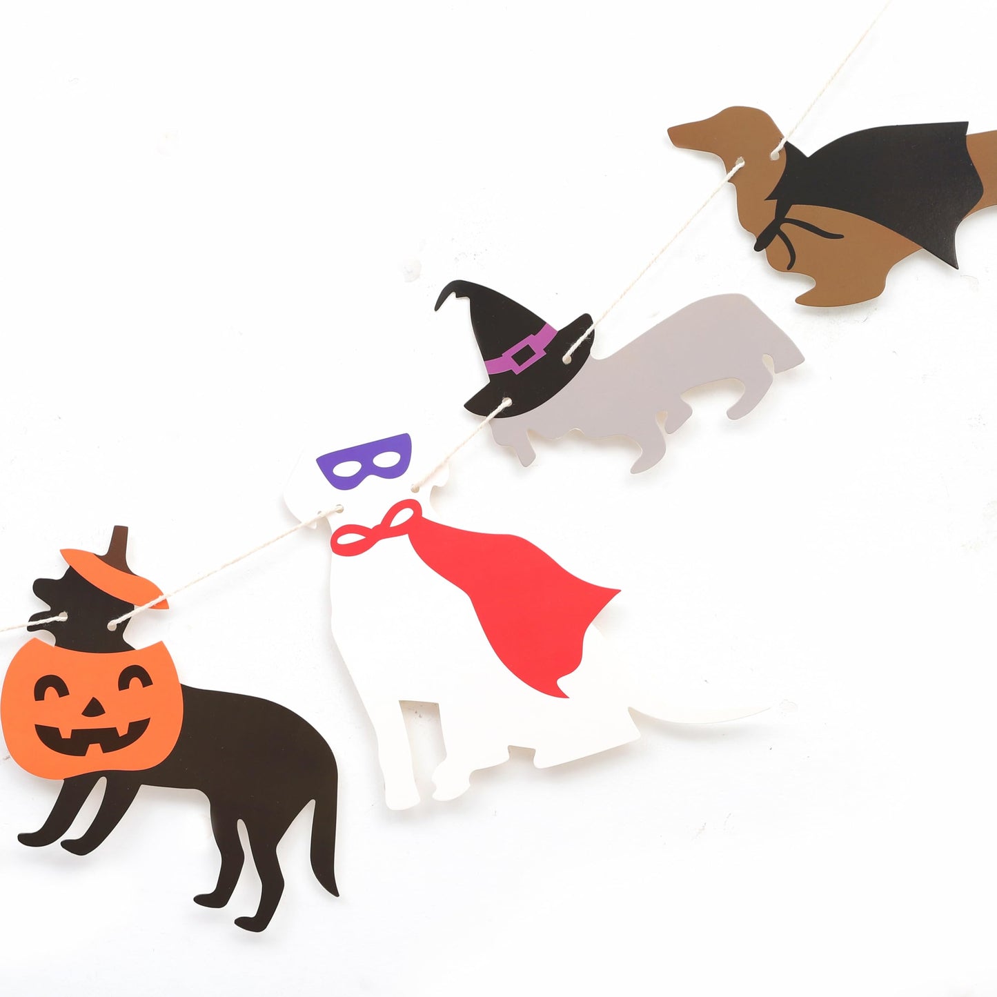 Halloween Dog Garland - Spooky Dogs Banner, Cute Witch Hat Pumpkin Puppy Dog Hanging Banner, Puppy Theme Wall Decor