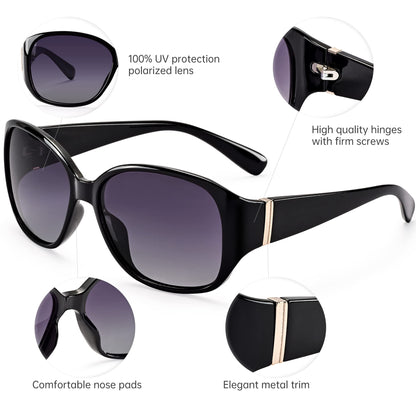EYEGUARD Polarized Sunglasses for Women Retro Vintage Driving Sun glasses UV400 Protection