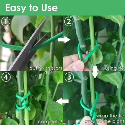 plantactic Soft Plant Tie Garden Plant Twist Tie TPR Plant Supply, for Supporting and Fixing Garden Planting Branches Vines, Stems, for Garden, Office, Home Organizing (65.6ft /3.5mm Diameter, Green)