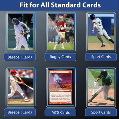 400 Hard Plastic Card Sleeves, Premium Baseball Card Protectors, 3"x 4" Trading Cards Sleeves, Sports Game Cards Holder Top Cases (200 Hard Sleeve + 200 Soft Sleeve)