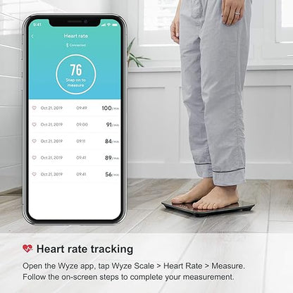 Wyze Smart Scale for Body Weight, Digital Bathroom Smart Scale for Body Fat, BMI, and Heart Rate, 13 Body Composition Analyzer with App, Bluetooth, 400 lb, Dark Blue