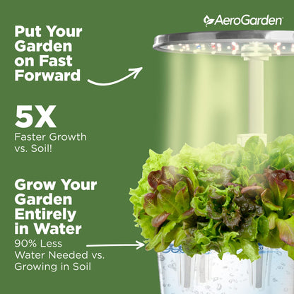 AeroGarden Harvest Elite 360 Indoor Garden Hydroponic System with LED Grow Light and Herb Kit, Holds up to 6 Pods, White