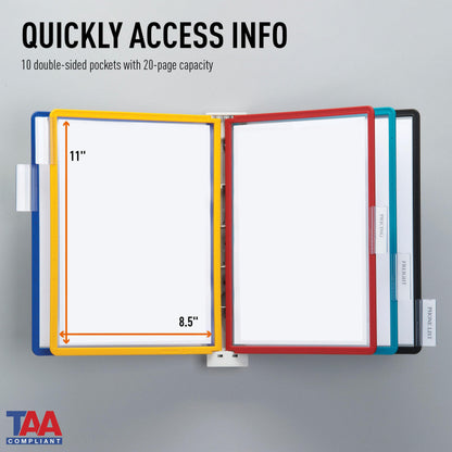 Durable Vario Wall Reference System, 5 Panels, Letter, Asst. Borders And Panels (Pack of 6)