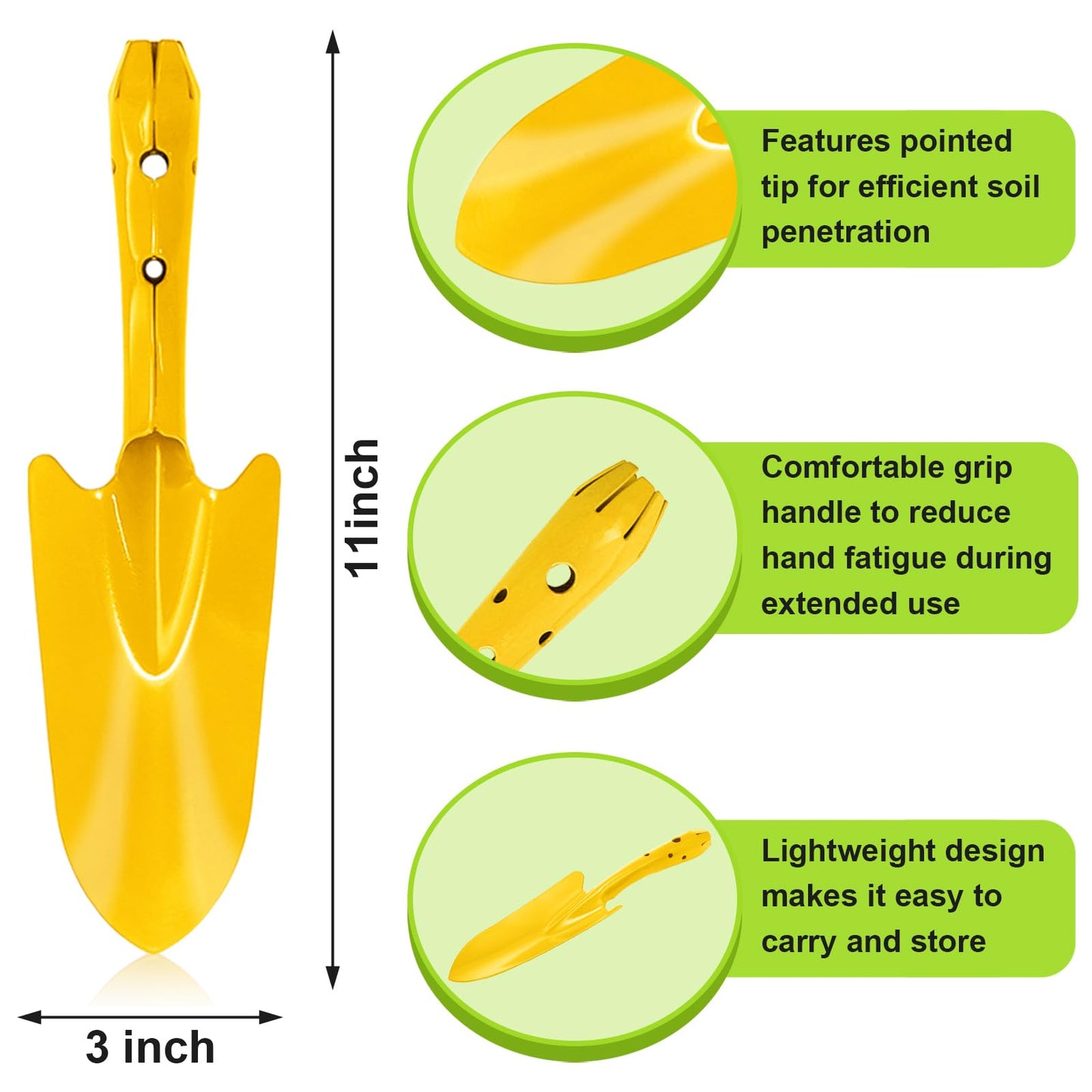 Nicunom 10 Pack Colorful Metal Hand Shovels, Garden Trowel Set Small Gardening Hand Tools for Soil Planting Digging Transplanting, 5 Colors