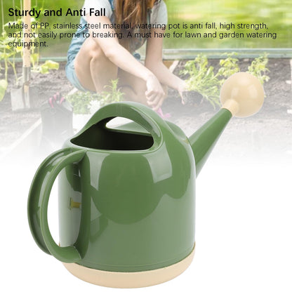 4L Indoor Watering Can with Sprinkler Head, Detachable Long Spout Watering Can, Ideal for House Plant Garden Flower Outdoor, Wide Opening for Fertilizer Mixing (Dark Green)