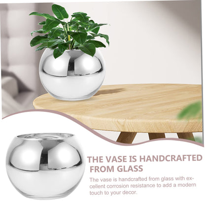 Silver Vintage Inspired Vase Bubble Ball Vase Bowl Terrarium Centerpiece