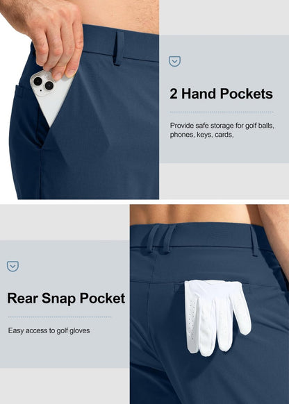 Pudolla Men's Golf Pants Mens Stretch Dress Pants 32 Lightweight Quick Dry Casual Slacks Work Pants with Pockets(Navy 40Wx32L)