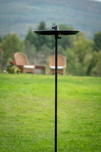 BirdsUP Bird Feeding Kit with Seed Catcher Tray and Single Pole, Reduces Fallen Seed Mess, Attracts Ground Feeding Birds, Easy to Clean Outdoor Design
