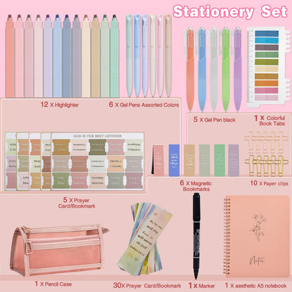 HRFGWDD Bible Study Supplies [78 PCS] for Women - Bible Journaling Kit with No Bleed Highlighters & Pens, Bible Tabs Set and Bible Verse Gifts for Scripture Study