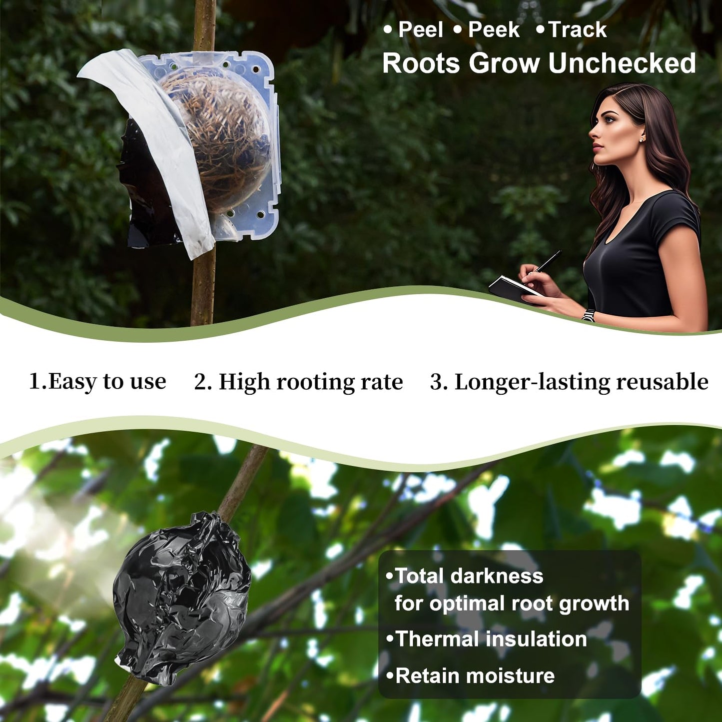 SupKing 8 Pcs Plant Rooting Grow Propagation Ball,Air Layering Kit,Clear Assisted Cutting Rooting,Reusable Plant Rooting Device,High Pressure Ball Grafting Device Root Box for Plants Rose.