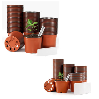Bluckincle 100 PCS 4 Inch Plant Nursery Pots and 6 Inch Plant Seedling Pots
