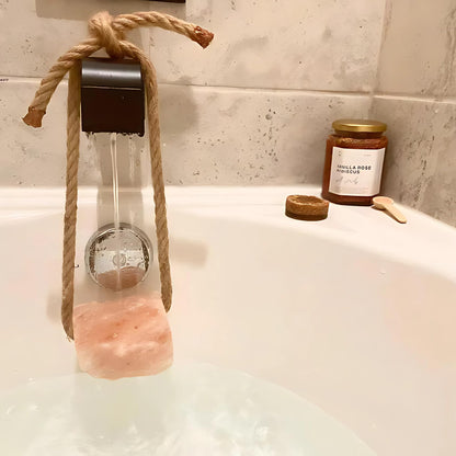 Himalayan Pink Bath Salts on Rope – Natural Salt for Bath Soak and Salt for Shower Use