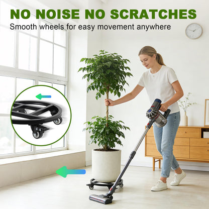 Vigorwise 12 Inch Plant Caddy with Wheels, 2Pack Heavy Duty Plant Stand with Wheels, Metal Rolling Plant Stands for Pots Planter Holds Up to 400Lbs