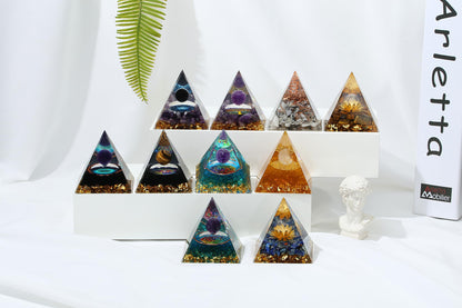 YATOJUZI 2.4" Healing Crystals Tower Green Aventurine Chakra Reiki Orgonite Gemstones for Attracts Lucky Positive Energy Wisdom Success Suit for Meditation Accessories Birthday Gifts for Women Men