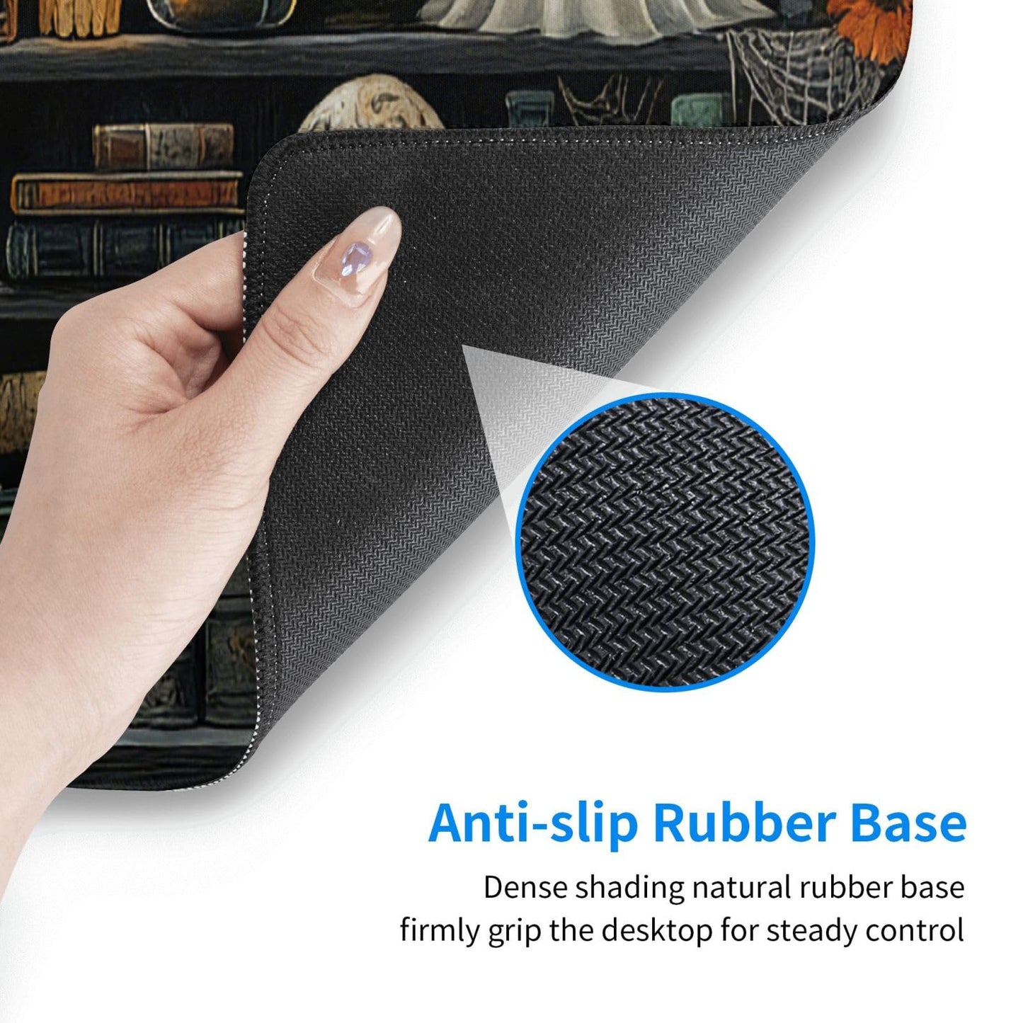 Gothic Library Mouse Pad Large Gaming Mousepad, Long Big XL Waterproof Desk Mats Full Desk Keyboard Mat Computer Pad Desk Matt with Stitched Edges Non-Slip Desktop Mat, (31.5 * 11.8 in)