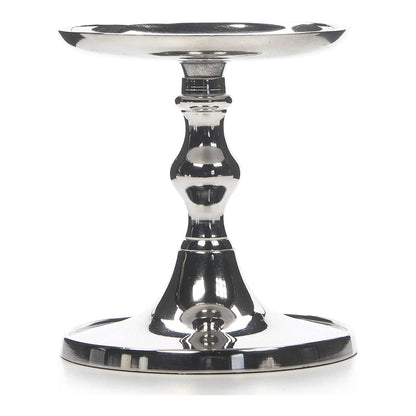 Hosley Aluminum Metal Decorative Pillar Candle Holder Silver Finish for Candles or Display, 5Inch High - Ideal for Weddings, Parties, Events, Home Decor, Gifts, Elegant