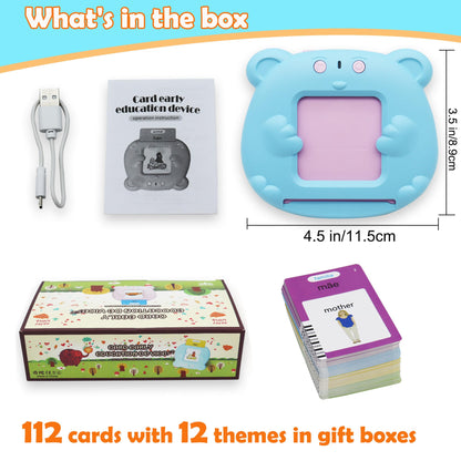 MAYAPHILOS 224 Words Brazil Portuguese and English Talking Flash Cards for Toddlers, Autism Sensory Toys, Portuguese Language Learning Educational Montessori Speech Therapy Toys Gifts for Kids