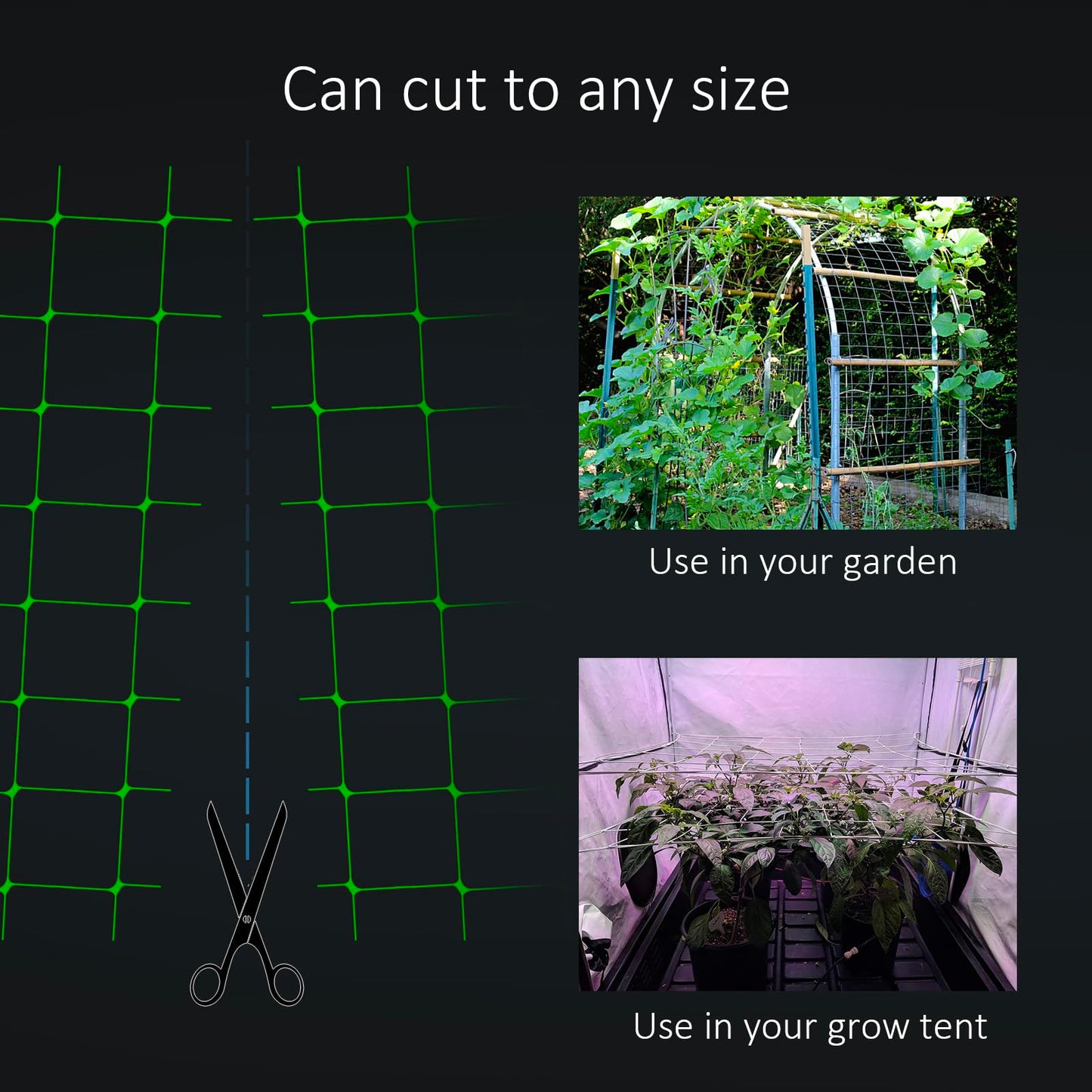 Toolazy Trellis Netting Roll 4ft x 3280ft Green - Heavy Duty 6" Mesh Plant Support Net for Climbing Vegetables, Scrog Netting for Grow Tent Tomato Cucumber Pea Bean Grape Vine Garden Hydroponic
