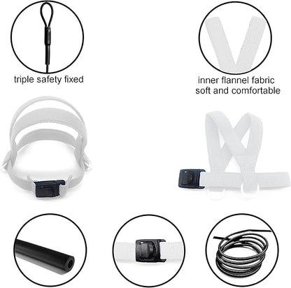 VANFAVORI Bird Harness with Buckle Clip and A Leash, Outdoor Flying Kit for Bird Parrots Cockatiel S Size Weight 85-105 Grams, White