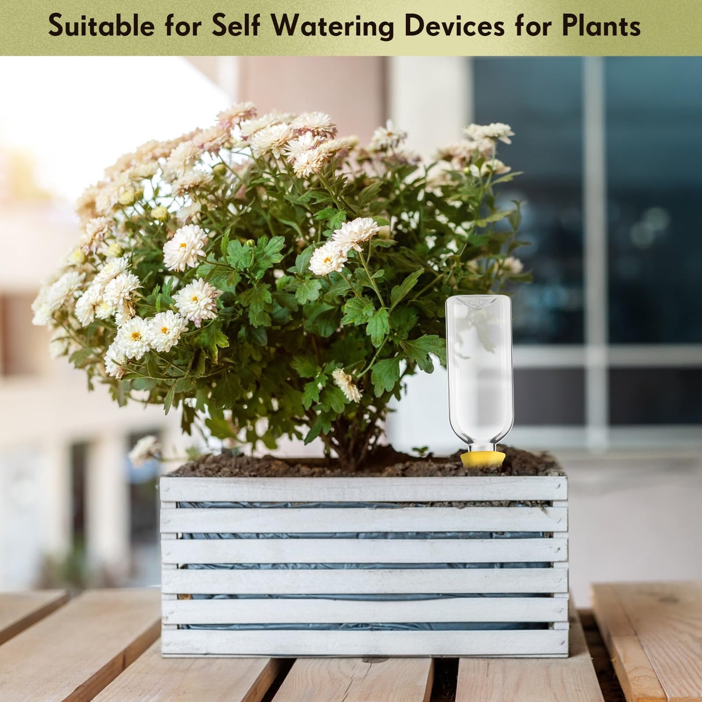 Ziliny Plant Watering Devices Include Terracotta Watering Spikes 17 oz Plastic Automatic Plant Waterer Clear Wine Bottle for Indoor Outdoor Garden(8 Pcs)