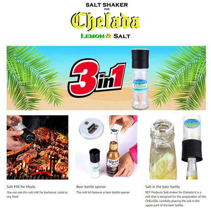 Salt shaker Glass for Chelada Salero para Chelada limon y Sal Beer Salt